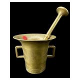 SOLID BRASS MORTAR AND PESTLE
