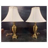 2 HEAVY REMBRANDT BRASS TABLE LAMPS