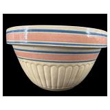 ANTIQUE PINK AND BLUE BANDED YELLOW WARE MIXING