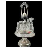 ANTIQUE ORNATE SILVERPLATE 6 PC CASTER SET