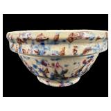 SMALL BLUE AND RED SPONGEWARE BOWL