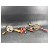 LOT OF 3 ANTIQUE EGG BEATER DRILLS