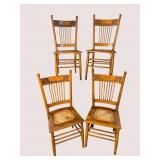 LOT OF 4 MATCHING OAK SPINDLE BACK CHAIRS