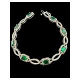 STERLING SILVER EMERALD BRACELET