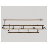 WOOD AND METAL HOOK HANGING CLOTHES RACK