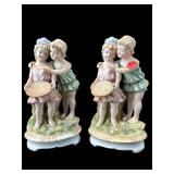 PR OF PORCELAIN BOY AND GIRL FIGURINES