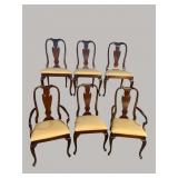 6 COUNCIL SOLID MAHOGANY QUEEN ANNE ARM CHAIRS
