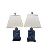 2 BLUE AND WHITE CHERRY BLOSSOM BEDSIDE TABLE