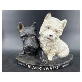 BLACK AND WHITE SCOTCH WHISKEY CAST IRON DOORSTOP