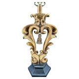 DECORATIVE SCROLLED GOLD TABLE LAMP