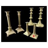 3 PRS BRASS CANDLESTICKS
