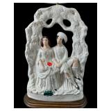 LARGE ANTIQUE STAFFORDSHIRE PORCELAIN SITTING