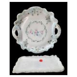 2 PC VICTORIAN MILK GLASS PLATE LOT