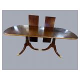 HIGH QUALITY CHERRY DOUBLE PEDESTAL BANQUET TABLE