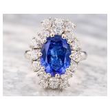 18K Tanzanite & Diamond Ring;