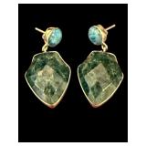 PR OF JAY KING APATITE & TURQUOISE EARRINGS