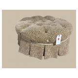 ALL TUFTED LEOPARD PATTERN ROUND STOOL