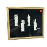 ORIENTAL CARVED BONE FIGURAL SHADOW BOX