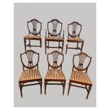 6 MAHOGANY SHIELD BACK DINING ROOM CHAIRS