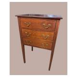MAHOGANY INLAID 3 DRAWER STAND