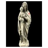 LARGE MADONNA AND CHILD RESIN SCULPTURE