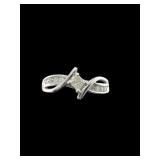 STERLING SILVER 1/2 CARAT DIAMOND DESIGNER RING