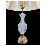 CRYSTAL AND BRASS TABLE LAMP