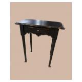 EBONIZED DISTRESSED PAINTED 1 DRAWER STAND