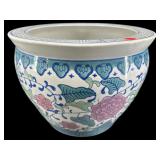 LARGE ORIENTAL PORCELAIN FISH BOWL PLANTER