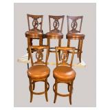 5 FRONTGATE SWIVEL GRAPE CARVED BARSTOOLS