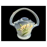 ROSEVILLE POTTERY BLUE FREESIA BASKET