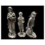 LOT OF 3 MINIATURE PEWTER FIGURINES