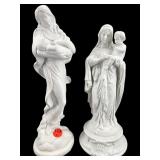 PR PORCELAIN CARVED MADONNA FIGURINES