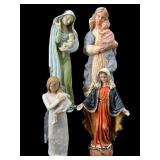 4 PC LOT MADONNA FIGURINES
