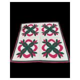 70x69 INCH HANDMADE FLORAL WREATH QUILT