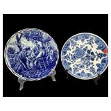 2 PC LOT DELFTS BELGIUM & HOLLAND BLUE AND WHITE