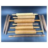 11 PC LOT PRIMITIVE WOODEN ROLLING PINS