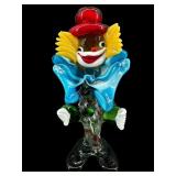 HAND BLOWN MURANO STYLE ART GLASS CLOWN