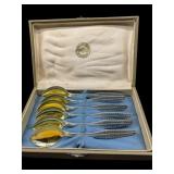 6 ANTIQUE DENMARK 875 STERLING SILVER SPOONS