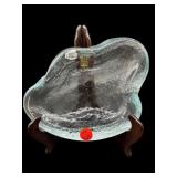 BLENKO CLEAR AMOEBA FREE FORM ASHTRAY/BOWL