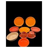 11 PCS OF ORANGE FIESTA CHINA