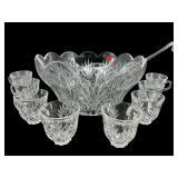 10 PC SET QUALITY CRYSTAL PUNCHBOWL & CUPS