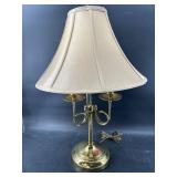 LARGE 3 LIGHT BOUILLOTTE BRASS TABLE LAMP