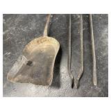 3 PC LOT IRON AND BRASS FIRETOOLS