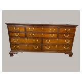 COUNCIL MAHOGANY BANDED 10 DRAWER DRESSER