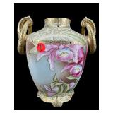 ANTIQUE HAND PAINTED NIPPON PORCELAIN URN VASE