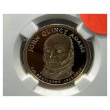 2008 $1 JOHN QUINCY ADAMS PF 69 NGC COIN