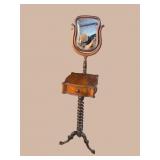 WALNUT VICTORIAN BARLEY TWIST SHAVING STAND
