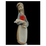 LLADRO GIRL WITH PIG PORCELAIN FIGURINE