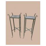 2 IRON PEDESTALS